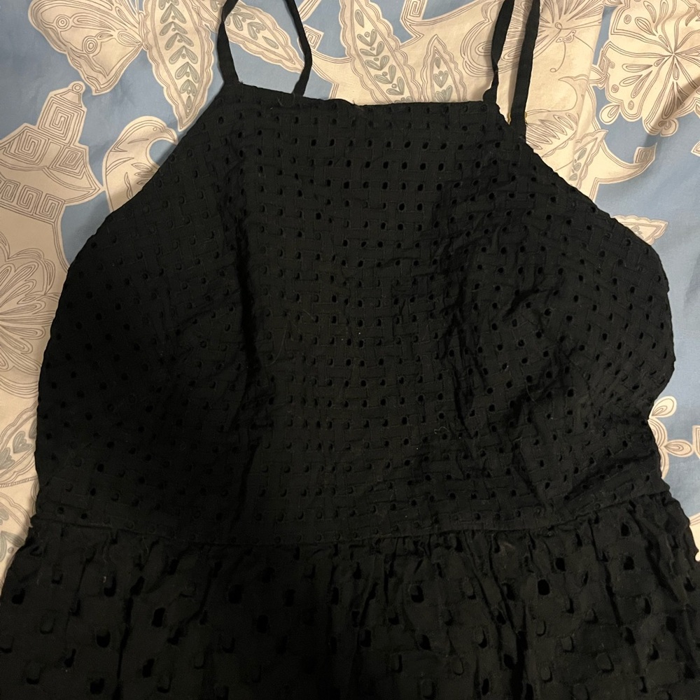 LOFT Black Eyelet Dress